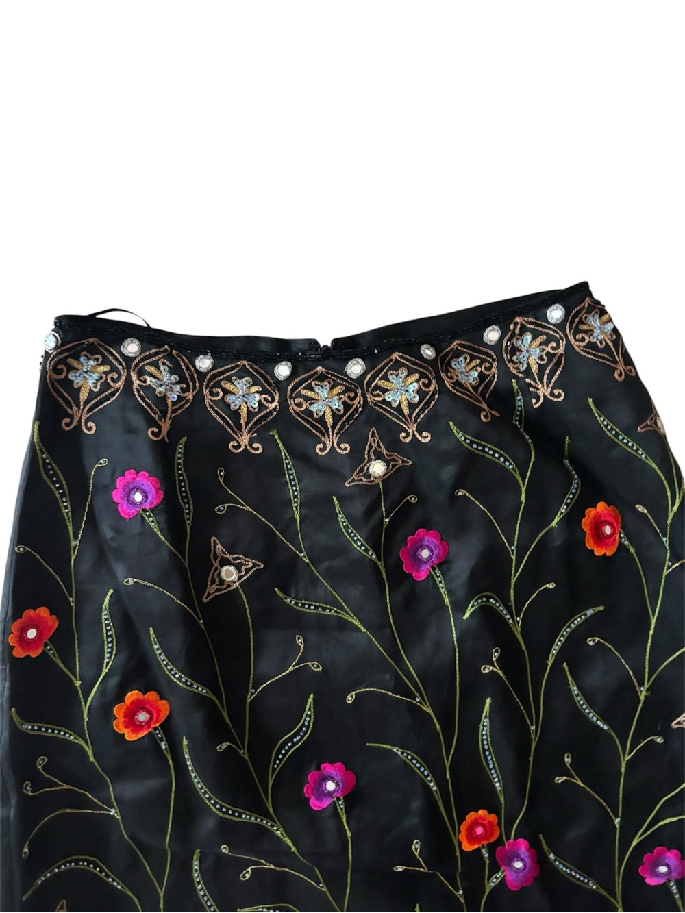 🌸 Vintage Chetta B 100% Silk Embroidered Maxi Skirt 🌸 - Picture 6 of 8